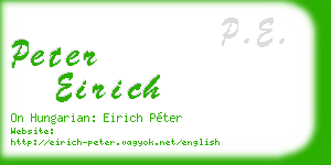 peter eirich business card
